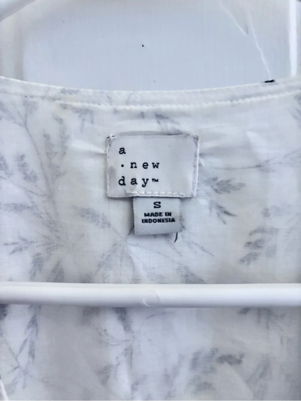 a new day White Midi Dress with Black Floral Motif